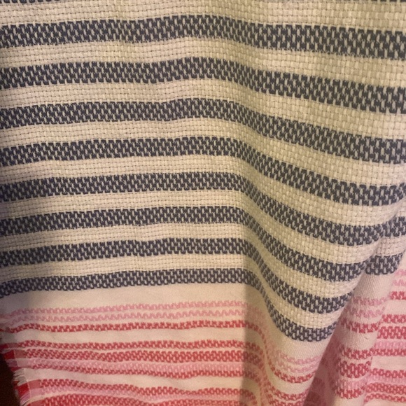 J. Jill Colorful Fringed Throw/Picnic Blanket, Size 4’ x 6’ - Picture 5 of 7